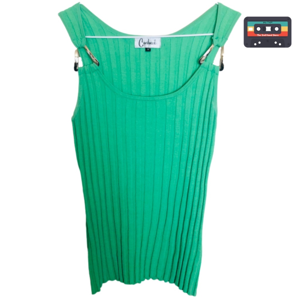 Carducci Sleeveless Shirt Tank Cami Stretch Size M